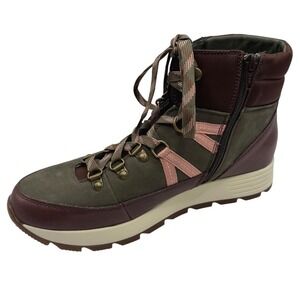 Alex Marie Boots Women 9 Green Thayla Leather Nubuck Lace Up Hiker Ankle Booties